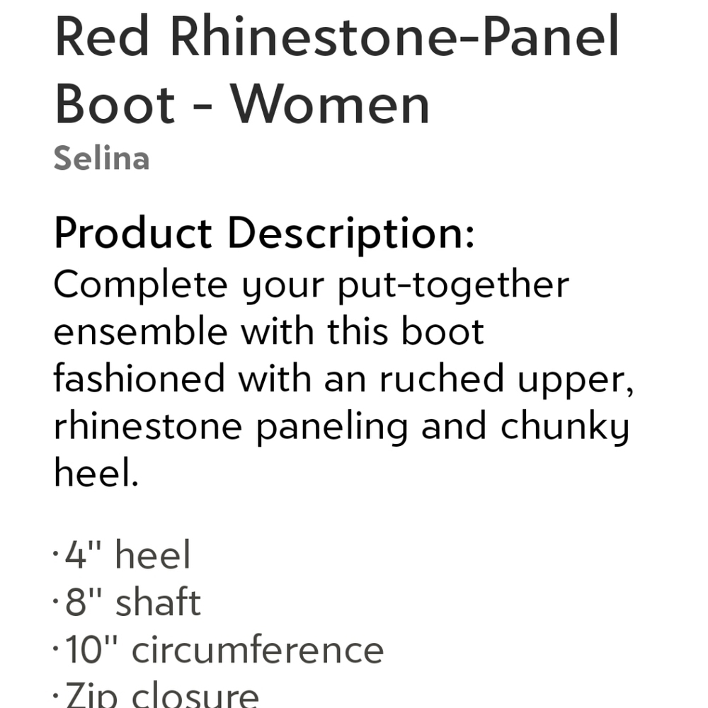Red Rhinestone Embellished Ruched Ankle Boot Sz 7 - Picture 5 of 5